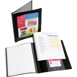 Marbig Professional Series Display Book A4 Refillable 20 Pocket With Frame Black
