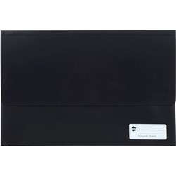 Marbig Polypick Document Wallet Foolscap 25mm Gusset Black