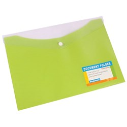 Bantex Document Folder A4 With Button Closure Tropical Lime