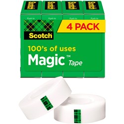 Scotch 810-4 Magic Tape 19mmx25.4m Multipack Pack of 4