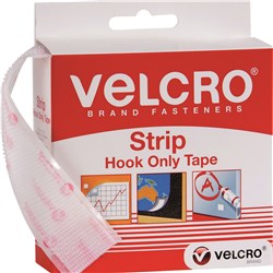 Velcro Brand Stick On Hook Only 25mm x 3.6m Tape With Dispenser White