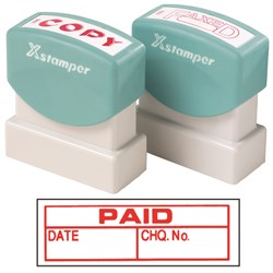 XStamper Stamp CX-BN 1533 Paid/Date/Chq No. Red 