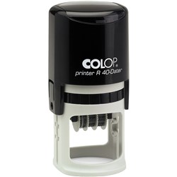 Colop R40 Self Inking 12 Hour Time And Date Stamp 4mm Red/Blue Ink