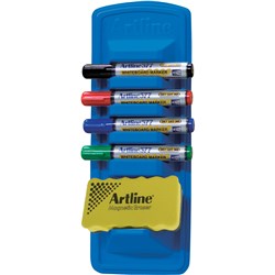 Artline 577 Whiteboard Eraser And Markers Caddy Starter Kit Pack Of 4