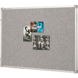 Quartet Penrite Fabric Bulletin Board 900 x 600mm Aluminium Frame Grey/Silver