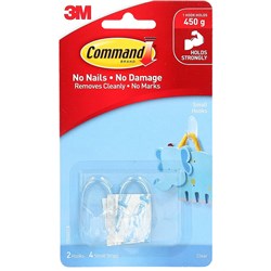 Command 17092CLR Clear Hook Small Hooks Clear Pack of 2