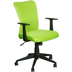 Ashley Task Chair Mesh Back With Arms and Tilt Mechanism Lime Fabric Seat