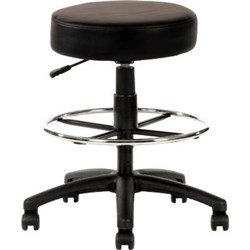 Utility Drafting Stool Height Adjustable  With Foot Ring Black PU