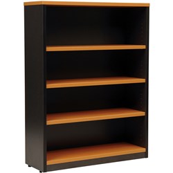 Logan Bookcase 3 Shelves  900W x 315D x 1200mmH  Beech And Ironstone