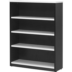 Logan Bookcase 3 Shelves  900W x 315D x 1200mmH  White And Ironstone