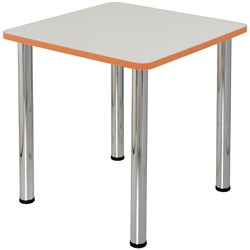 Sylex Quorum Geometry Meeting Table Square 750W x 750D x 740mmH Chrome And Off White