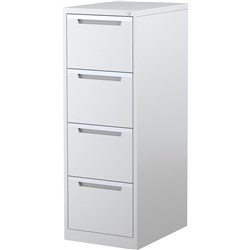 Steelco Steel Filing Cabinet 4 Drawer 470W x 620D x 1320mmH White Satin