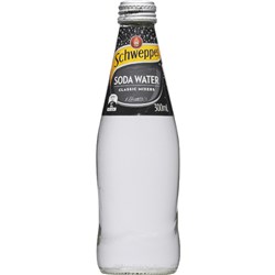 Schweppes Soda Water Classic Mixers 300ml Glass Bottle Pack Of 24