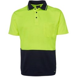 Zions Two Tone Safety Polo Shirt Short Sleeve Fluoro Yellow