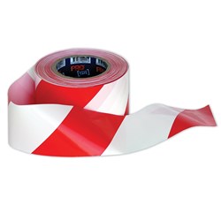 Zions Barricade Safety Tape Red & White 100m x 75mm  