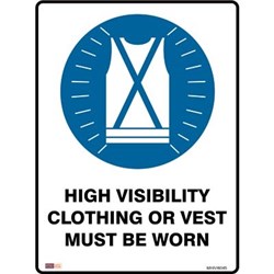 Zions Mandatory Sign Hi Visibility Clothing 450x600mm Metal