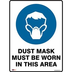 Zions Mandatory Sign Dust Mask 450x600mm Metal 