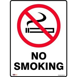 Zions Prohibition Sign No Smoking 450x600mm Polypropylene