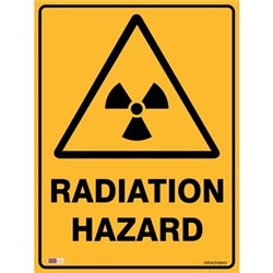 Zions Warning Sign Radiation Hazard 450x600mm Polypropylene