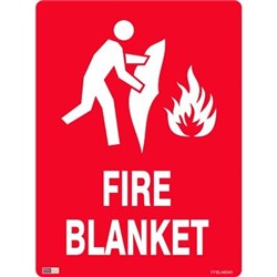 Zions Fire Sign Fire Blanket 450x600mm Metal 