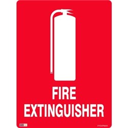 Zions Fire Sign Fire Extinguisher 450x600mm Metal 