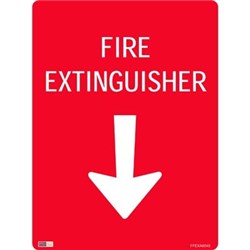 Zions Fire Sign Fire  Extinguisher with Down Arrow 450mx600mm Polypropylene