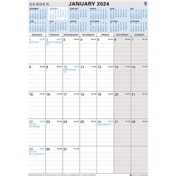 Debden Calendar Wall Planner 210x297mm Month To View Wiro