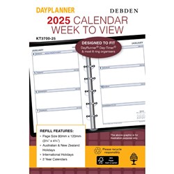 Debden Dayplanner Refill Pocket 80x120mm Dated Week To View