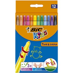 Bic Kids Turn & Colour Twist Crayon Assorted Wallet of 12 