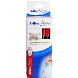 Artline 8210 Smoove Ballpoint Pen Medium 1mm Red Pack Of 20 