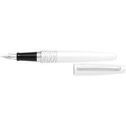 Pilot MR2 Fountain Pen Medium Nib White Tiger White Barrel Black Ink
