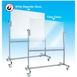 Visionchart Space Mobile Glass Board 1210x855mm White  
