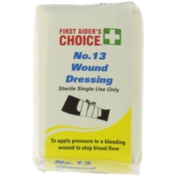 First Aider's Choice Wound Dressings No.13 Small 40 x 60mm Single Use White