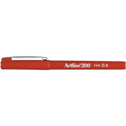 Artline 200 Fineliner Pen Fine 0.4mm Dark Red Pack Of 12 