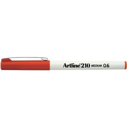 Artline 210 Fineliner Pen Medium 0.6mm Dark Red Pack Of 12