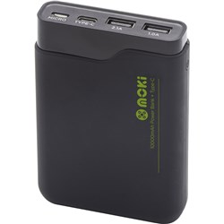 Moki PowerBank 5000mAh Type-C USB-A & MicroUSB 4 Port Black